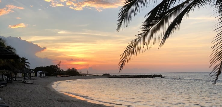 Beach in Jamaica during sunset