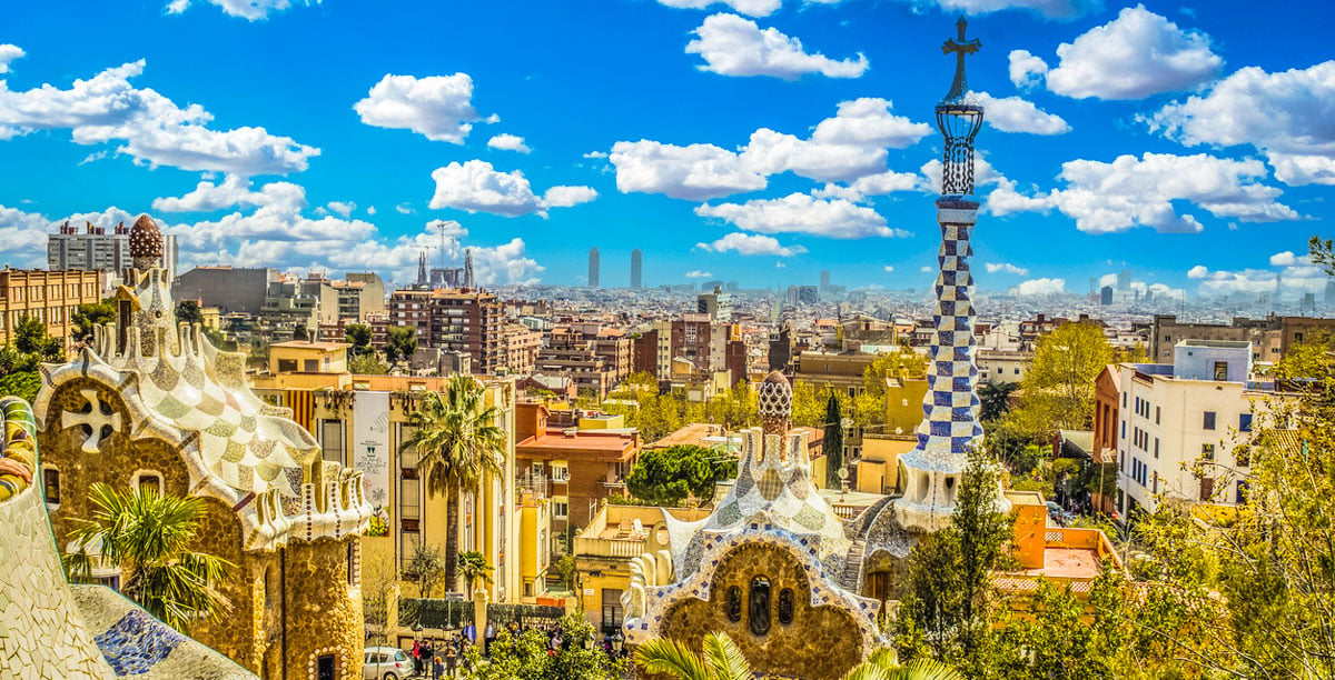 Aerial view of Barcelona from Park Guell