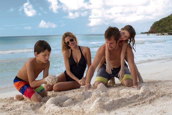 Family Beach Scene